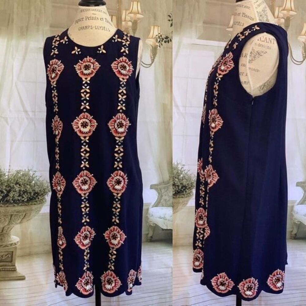 Banana Republic  Embellished Floral Midi Dress nwt